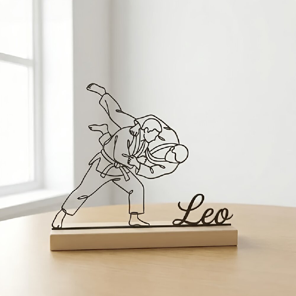 Desktop Laser Engraver - Statue d'arts martiaux de judo gravée