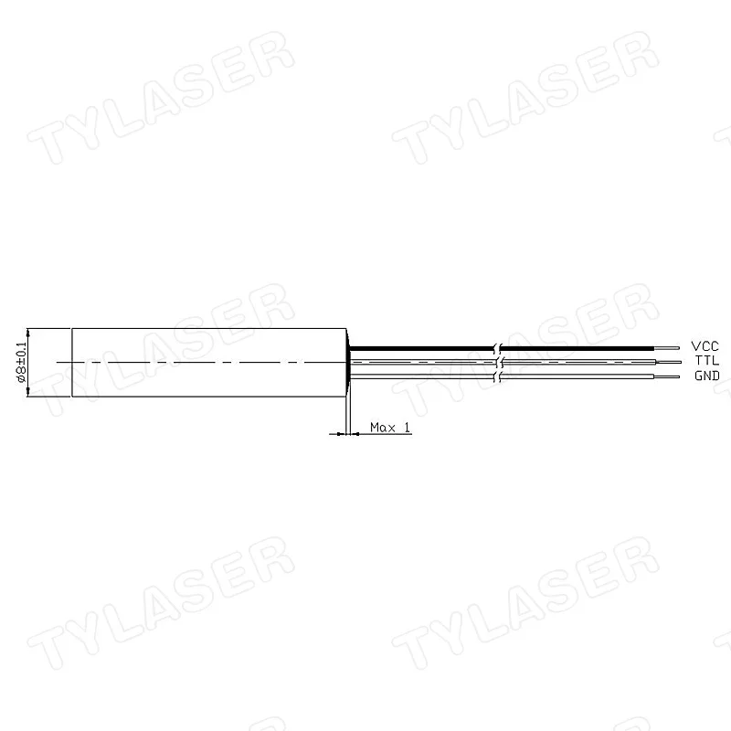 Industrial Grade Laser Pointer - Module laser externe TTL 8mm 635nm